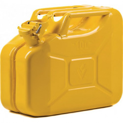 Bidon de carburant 10l Jaune zinc RAL 1018 tôle dacier-L345xB165xH275mm VALPRO