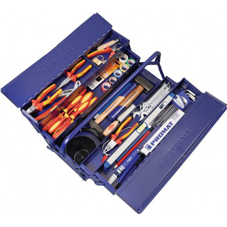Assortiment d'outils 66 pièces dans mallette en plastique pour électricien