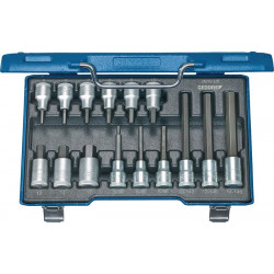 Jeu de clés à douille IN 19 LKM 15 pièces 1/2 po. 5-17 mm pour vis à six pans creux GEDORE