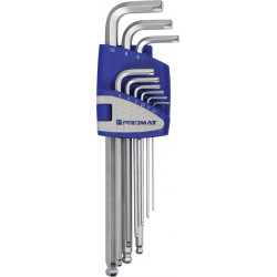 Jeu de tournevis hexagonal PL 7 pcs. support pliable SW 2-8 mm profil de libération acier S2 PROMAT