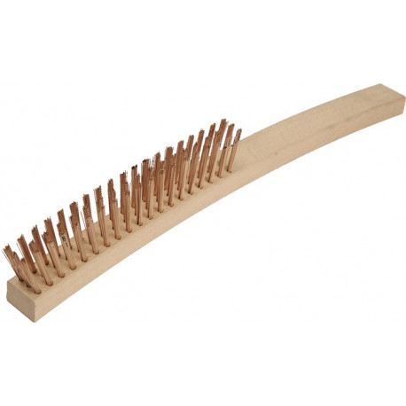 Brosse métallique longueur 350 mm 03 mm fil de bronze à l’étain 4 rangées sans