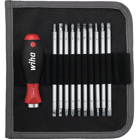 Jeu tournevis de mécanique de précision 281 T11 11 pièces fente/PH/PZD/TX/6 pans WIHA