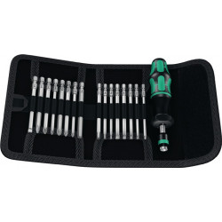 Jeu de tournevis dynamométriques KK 60 Torque 17 pièces 1,2-3 Nm réglable WERA