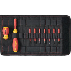Jeu de tournevis SlimVario 9 pièces avec lames interchangeables VDE WIHA