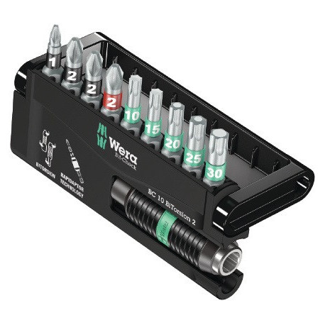 Assortiment d'embouts Bit-Check 10 BiTorsion 2 10 pièces PH/PZD/TX WERA