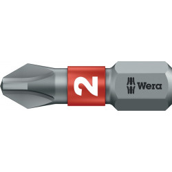 Embout 851/1 BTZ 1/4 po. PH 3 longueur 25 mm BiTorsion dur tenace WERA (Par 10)