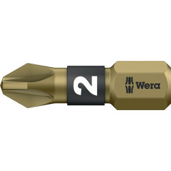 Embout 855/1 BTH 1/4 po. PZD 3 longueur 25 mm BiTorsion extra-dur WERA (Par 10)