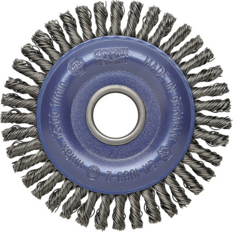 Brosse plate D. 125 mm épaisseur de fil 0,35 mm acier 6 mm 12500 min-¹ OSBORN