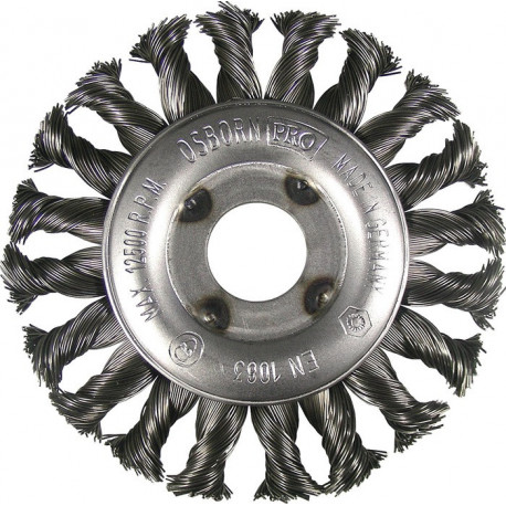Brosse plate D. 178 mm épaisseur de fil 035 mm acier 13 mm 12500 min-¹ OSBORN