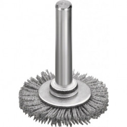 Brosse plate D. 30 mm tige 6 mm SiC poils de ponç. granulation 120 6 mm 18000 min-¹ LESSMANN