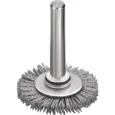 Brosse plate D. 30 mm tige 6 mm SiC poils de ponç. granulation 320 6 mm 18000 mi