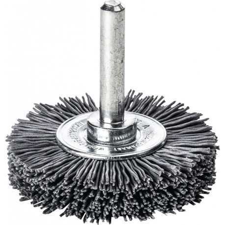 Brosse plate D. 50 mm tige 6 mm SiC poils de ponç. granulation 320 10 mm 15000 m