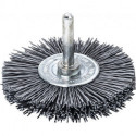 Brosse plate D. 70 mm tige 6 mm SiC poils de ponç. granulation 120 12 mm 15000 m