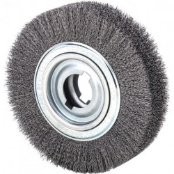 Brosse plate D. 250 mm épaisseur de fil 0,35 mm acier 60 mm 3600 min-¹ LESSMANN
