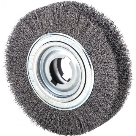 Brosse plate D. 250 mm épaisseur de fil 0,35 mm acier 60 mm 3600 min-¹ LESSMANN
