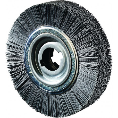 Brosse plate D. 250 mm épaisseur de fil 1 mm SiC granulation 180 60 mm 3600 min-