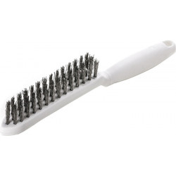 Brosse métallique longueur 285 mm 0,35 mm fil d’acier VA ondulé 3 rangées LESSMANN