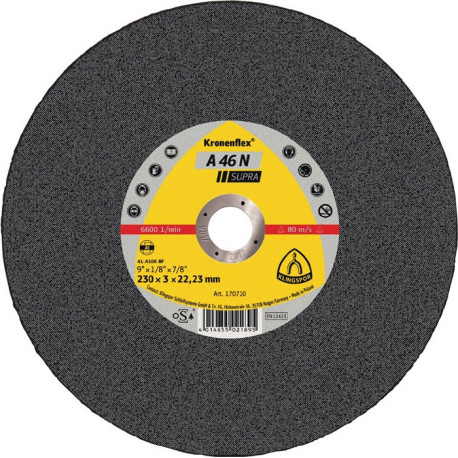 Disque à tronçonner A 46 N Supra D125x25 mm contre-coudé aluminium perçage 222 (Par 25)