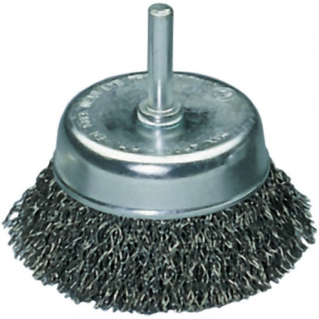 Brosse boisseau D. 75 mm épaisseur de fil 03 mm acier 4500 min-¹ emballage pour