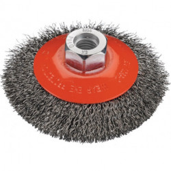 Brosse conique D. 100 mm épaisseur de fil 0,2 mm VA 20 mm 12500 min-¹ OSBORN