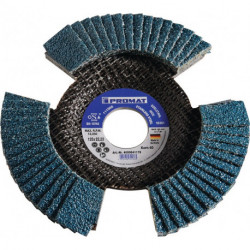 Disque à lamelles D. 115 mm granulation 40 conique INOX/acier corindon zirconien PROMAT (Par 10)