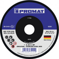 Disque à tronçonner D115x1 mm droit grain céramique perçage 22,23 mm PROMAT (Par 25)