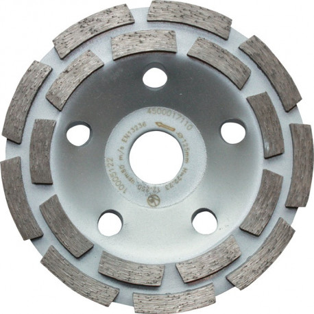 Meule boisseau diamant 100 mm pour béton et granit 22,23 mm deux rangées PROMAT