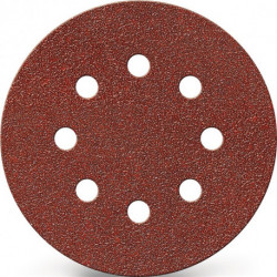 Disque abrasif adhésif GLS 4 115mm K.60 pour bois/métal Corindon Nb de trous : 8 (Par 25)