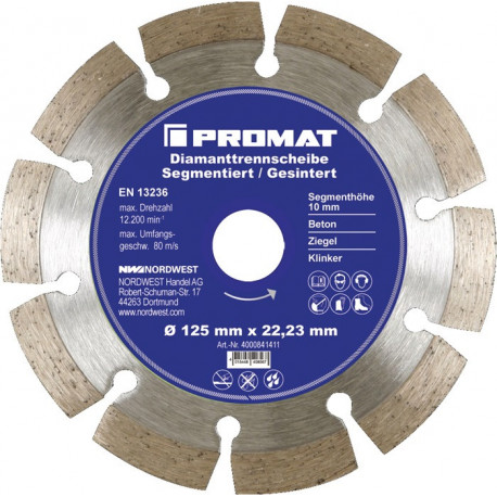 Disque à tronçonner diamant D. 300 mm perçage 254 mm segmenté 10 mm