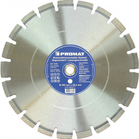 Disque à tronçonner diamant D. 300 mm perçage 25,4 mm soudé au laser 10 mm PROMAT