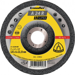 Meule à ébarber A 24 R Supra D125xép.4 mm contre-coudé acier perçage 22,23 mm KL (Par 10)