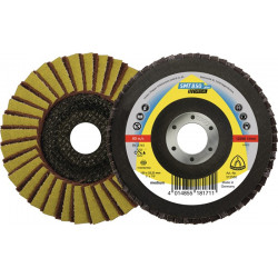Disque à lamelles SMT 850 Kombi D. 115 mm granulation 60 conique INOX corindon zirconien KLINGSPOR (Par 5)