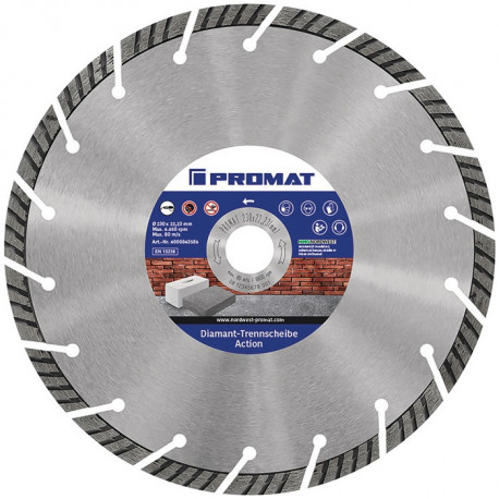 Disque à tronçonner diamant Action D. 125 mm perçage 22,23 mm 10 mm