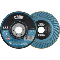 Meule à ébarber RONDELLER® D125xép. mm granulation 60 contre-coudé INOX/acier pe (Par 25)