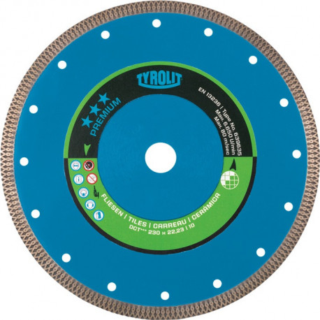 Disque à tronçonner diamant Premium D. 125 mm perçage 22,23 mm Carrelages 10 mm