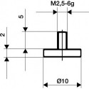 Palpeur D. 30 mm plan M25 acier adapté à horloges de mesure KÄFER