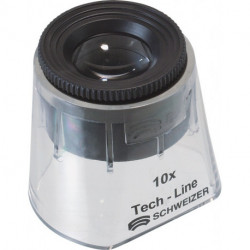 Loupe à pied Tech-Line agrandissement 10x Fixe D. de lentille 30 mm SCHWEIZER