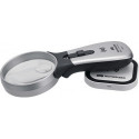 Loupe à main à éclairage Tech-Line induction agrandissement 2x/4x LED D. de lentille 70/20 mm SCHWEIZER