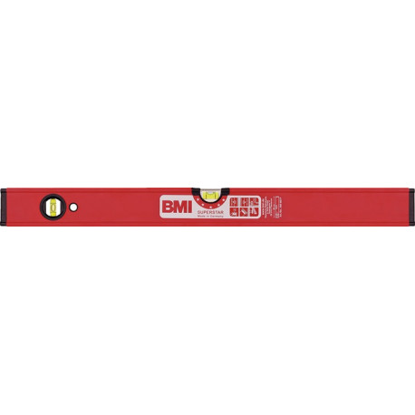 Niveau à bulles SUPERSTAR 60 cm aluminium rouge ± 05 mm/m BMI
