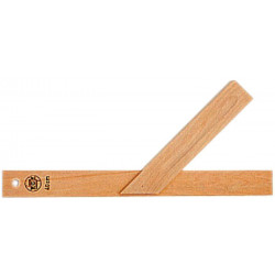 Équerre à onglet longueur du poteau 400 mm avec chanfrein bois de hêtre blanc ECE