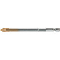 Foret pour le verre/le carrelage D. 4 mm longueur totale 100 mm PROMAT