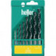 Jeu de forets à bois CV 8 pièces D. 3, 4, 5, 6, 7, 8, 9, 10 mm acier CV HELLER