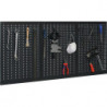 Panneau perforé longueur totale 1200 x hauteur 600 mm l.400xH600 mm avec 12 crochets standard