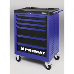 Servante d’atelier TREND l.755xP465xH1030 mm 300 kg 6 tiroirs non équipé tôle d’acier PROMAT