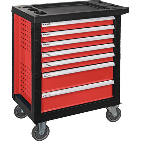 Servante d’atelier l.683xP460xH980 mm 300 kg 7 tiroirs 131 pièces tôle d’acier NOW