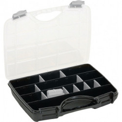 Mallette de rangement l.388xP290xH61 mm maxi. 25 comp. 21 cloisons sép. libres t