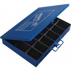 Mallette de rangement l.330xP240xH50 mm 18 comp. sans porte-étiquette bleu