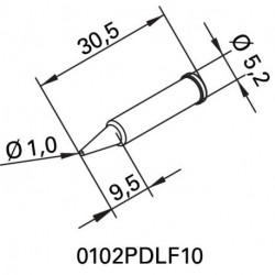 Panne série 102 pointe crayon largeur 1 mm 0102 PDLF10/SB ERSA