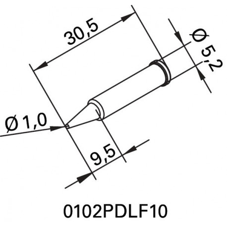 Panne série 102 pointe crayon largeur 1 mm 0102 PDLF10/SB ERSA