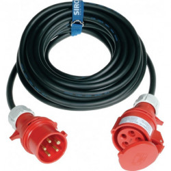 Rallonge CEE 16 A 400 V 25 m H07RN-F 5 x 25 mm² noir IP44